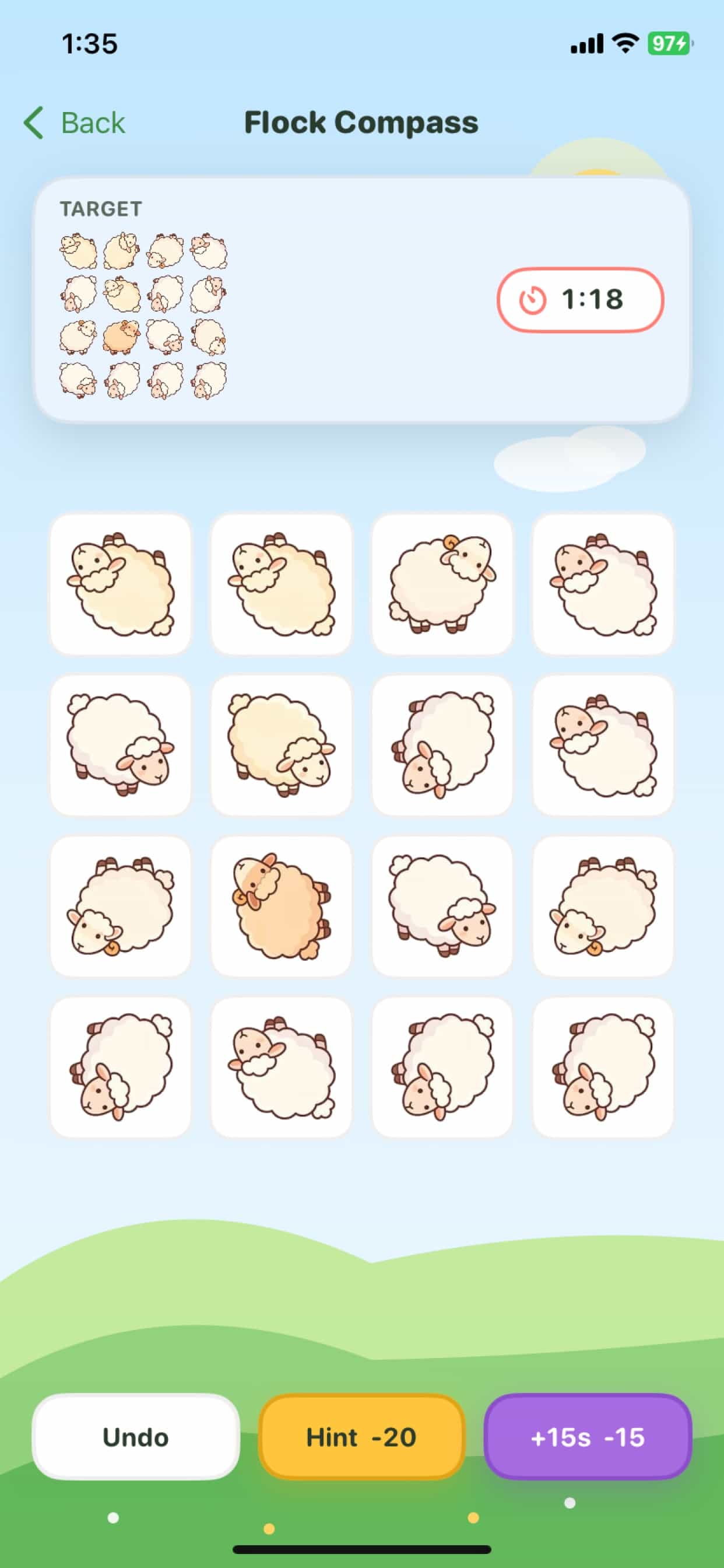 Flock Compass gameplay in Sheep Move Ahead