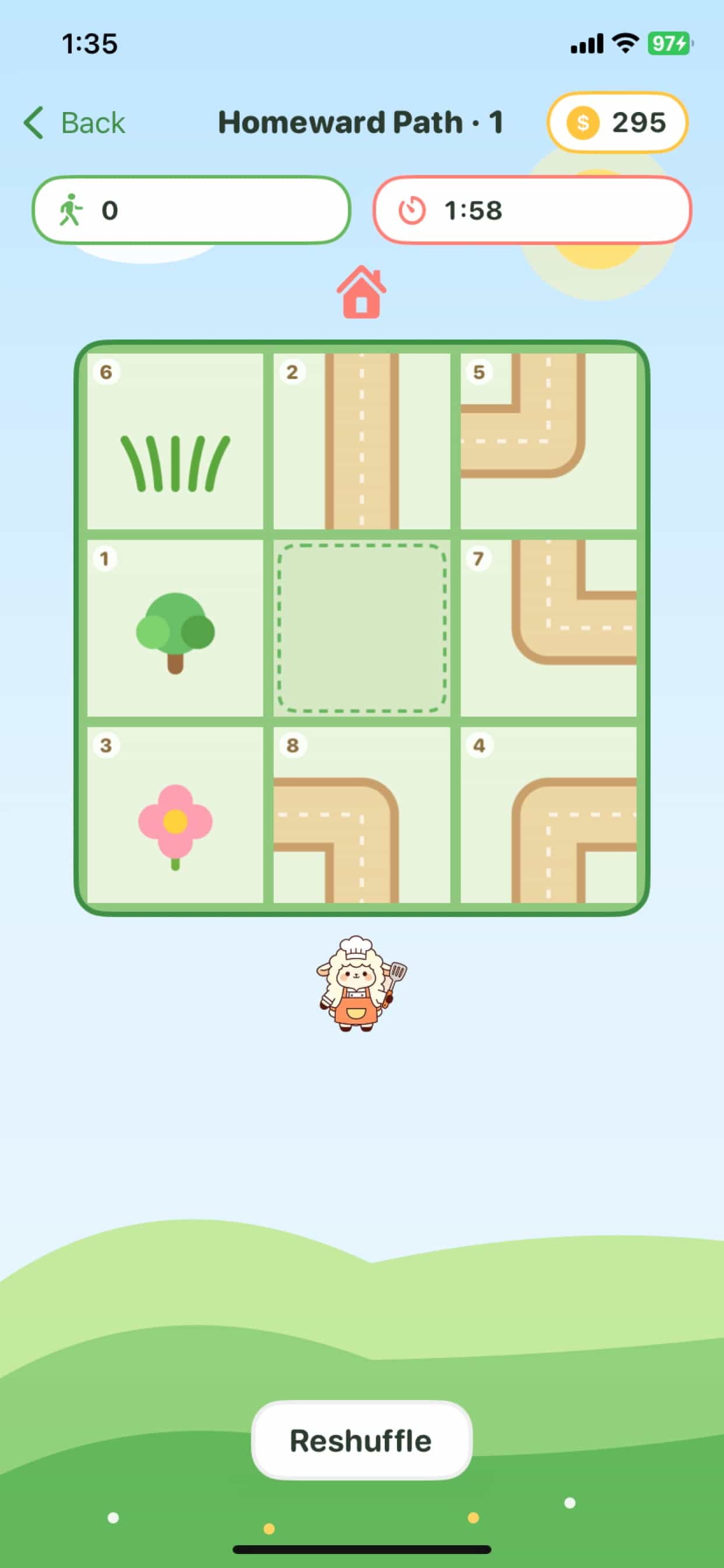 Flock Compass — rotate sheep heads to match the target pattern